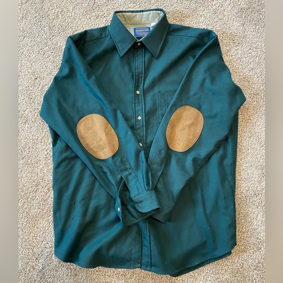 Pendleton wool over shirt with elbow patches - Picture 3 of 3